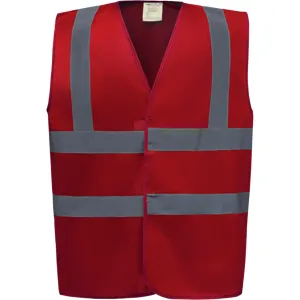 YOKO Gilet de travail Retro rouge Rouge M
