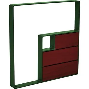 PROCITY Arco de encosto para bicicletas KUBE, aço e madeira, verde musgo, madeira escura