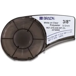 Brady M210 Polyester tape 9,53mm Hvit pÃ¥ Klar - 1850728