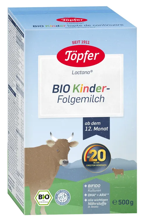 Formula de lapte praf Bio Kinder +12 luni, 500 grame, Topfer