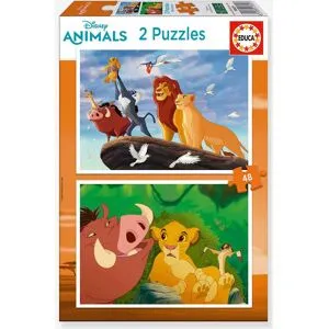 2 x 48 pièces puzzle Disney Le roi lion EDUCA multicolore