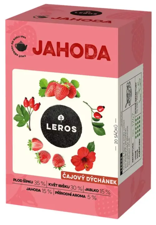 Leros Čajový dýchánek Jahoda 20 sáčků