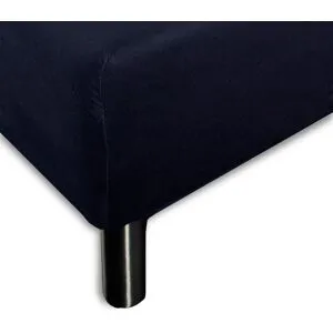 Borg Living Blødt lagen 90x200 cm - Faconlagen i 100% bomuldssatin - Blåt boxlagen til madras - By Night satin lagen