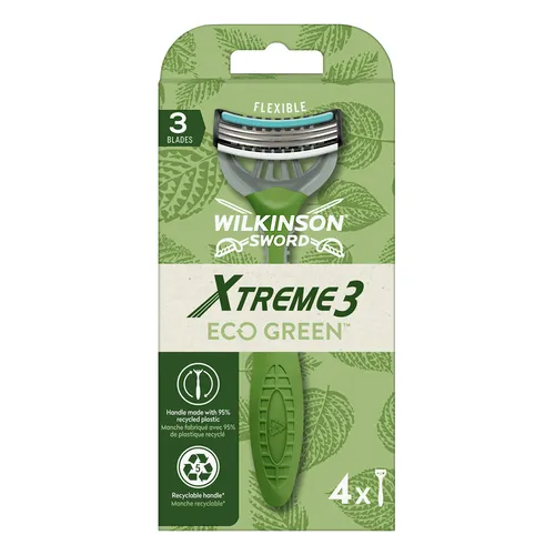 Wilkinson Sword Aparat de ras de unică folosință pentru bărbați Xtreme3 ECO Green 4 buc