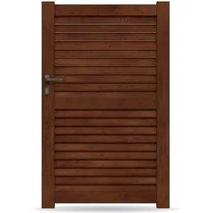 Gardengate Gartentür, Rostoptik, Rostrot Metall-Effekt, Einzeltor, Modell Wettingen, Aluminium, Weiss, flexible Befestigungssysteme, individuell konfigurierbar