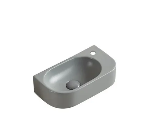 Umývadlo SAT Infinitio 40x21,5 cm šedá mat bez prepadu SATINF4021LGRM