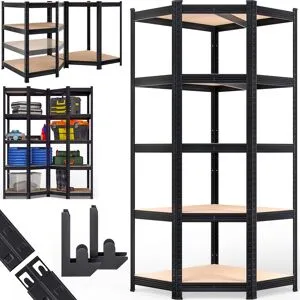 monzana® Schwerlasteckregal Schwarz 180x70x40cm verzinkt 875kg