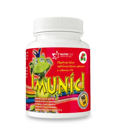 Nutricius Imuníci - hliva ustricová s vitamínom D pre deti 90 cmúľacích tbl.