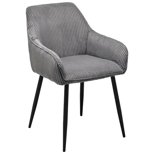 MID.YOU ŽIDLE S PODRUČKAMI, železo, manšestr, šedá, černá