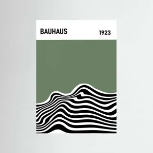 Printumo Bauhaus Monstera Green By Sannel Larson, Kunstprint På Fine Art-Papir