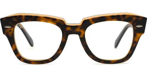 Ray-Ban State Street RB2186 1292BL 49 - blaufilter Brillen [Computerbrillen], quadratisch, unisex, braun