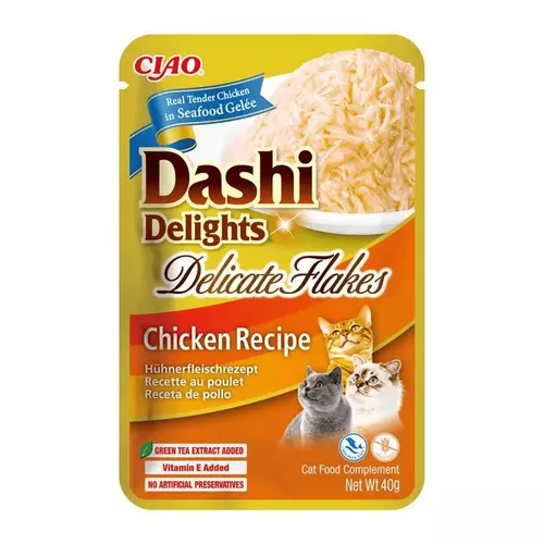 Inaba Dashi Delights Delicate Flakes vlhké krmivo pro kočky - kuře 40 g
