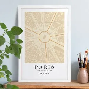 smartphoto Stadtkarten Poster mit Rahmen Weiss 40 x 60