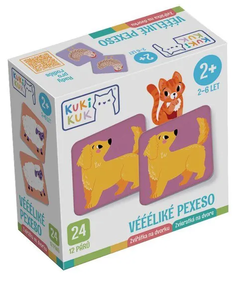 KukiKuk - Veľké pexeso Zvieratká na dvore