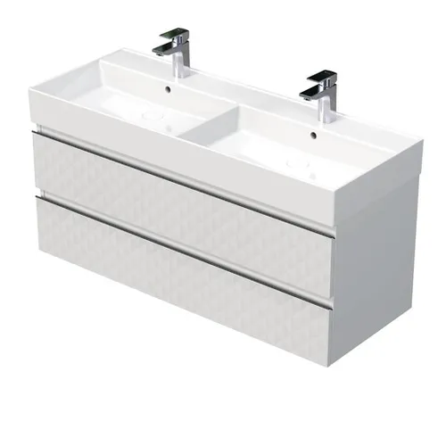 Kúpeľňová skrinka s umývadlom SAT Cube Way 120x47,5x46 cm biela mat CUBE3D461202ZBSAT