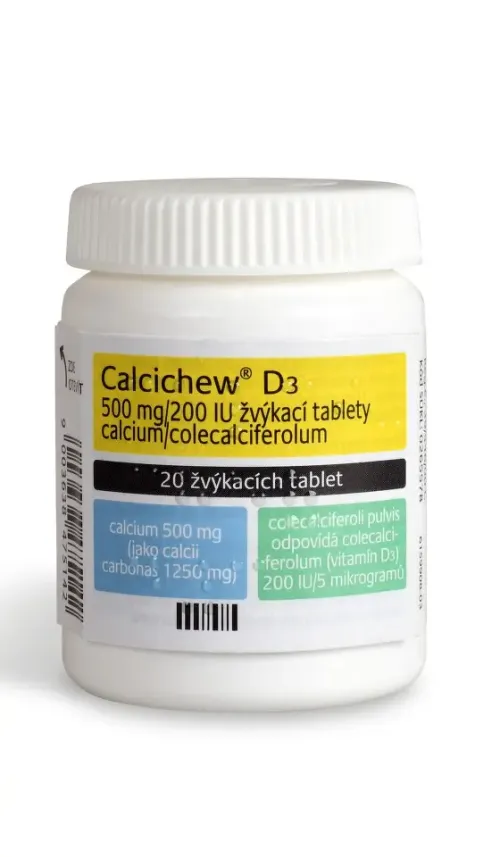 Calcichew D3 500 mg/200IU žvýkacích 20 tablet