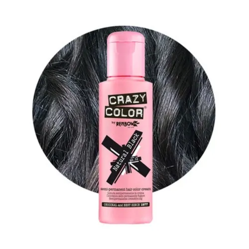 2ks 032 Crazy Color farba na vlasy Natural Black 100ml