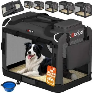 Cadoca® Hundebox faltbar XL 82x58x58cm Anthrazit