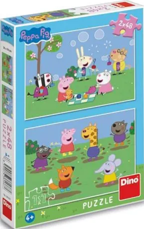 Puzzle Peppa Pig a kamarádi 2x48 dílků