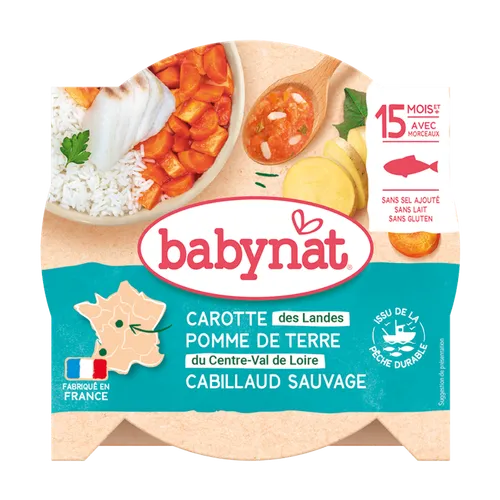 BABYBIO Menu mrkva a zemiaky s treskou (260 g)