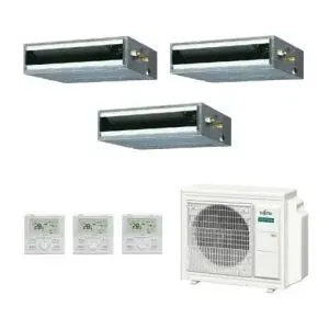 Fujitsu Trio Split KL-Kanal Kanalisierbar 7+7+15 AOEG24KBCA3 ARXG07KLLAP ARXG07KLLAP ARXG14KLLAP Klimaanlage R-32