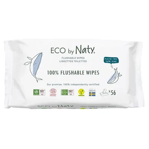 ECO vlhčené obrúsky Naty bez vône - splachovateľné (56 ks)