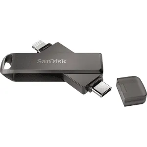 SanDisk Clé Usb Ixpand Luxe 128 Gb Usb-c 3.1 Lightning Noir (186553)