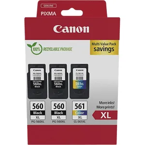 Canon Multipack 2 X Pg-560xl / Cl-561xl Noir-cyan-magenta-jaune (3712c009)
