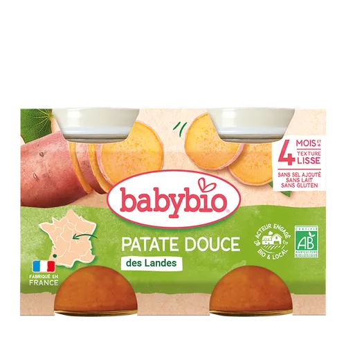 BABYBIO Príkrm sladké zemiaky (2x 130 g)