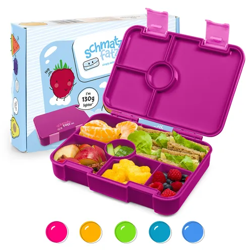 schmatzfatz by Klarstein Lite Lunchbox 6 Fächer 20,8x4,5x15 cm BPA-frei Tritan