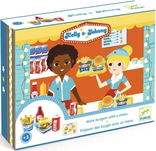 Dřevěná sada na hraní Bistro - Kelly & Johnny