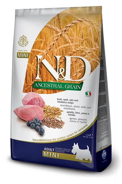 N&D Ancestral Grain Dog Adult Mini Lamb & Blueberry 800 g