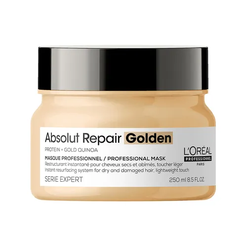 L'Oréal Professionnel Regeneračná maska pre poškodené jemné vlasy Serie Expert Absolut Repair Gold Quinoa + Proteín (Golden Masque) 250 ml