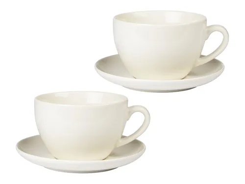 Ernesto® Sada šálků na latté / cappuccino, 2dílná sada (šálky na cappuccino, bílá)