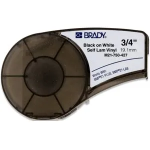 Brady M210 Selv-lam. tape 19,05mm Sort pÃ¥ Hvit - 1850731