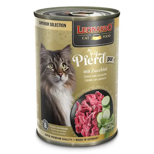 Leonardo konzerva pro kočky - koňské maso a cuketa 400 g