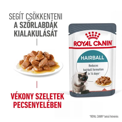 Royal Canin Hairball Care - vlhké krmivo s omáčkou pro dospělé kočky pro snadnější odstraňování chlupů 85 g