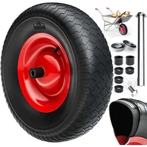 Gardebruk® Schubkarrenrad Schwarz luftbereift mit Achse