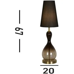 Searchlight Bordslampa Marakesh svart/rökgrå höjd 67 cm textil/glas