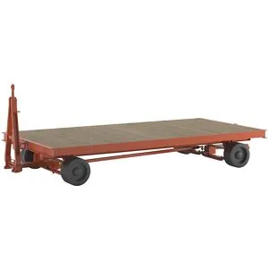 kaiserkraft Reboque para cargas pesadas, 10 t, direção por manga do eixo a todas as rodas, superfície de carga 4,0 x 2,0 m