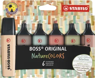 Zvýrazňovač STABILO BOSS ORIGINAL NatureCOLORS - sada 6 ks