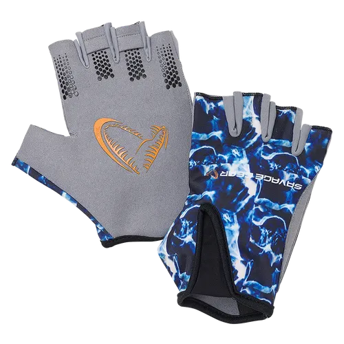 Savage gear rukavice marine half glove sea blue - xl