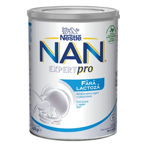 Nan Expert Pro Fara Lactoza +0 Luni, 400g | Formula Lapte Sugari cu Intoleranta | Nestle