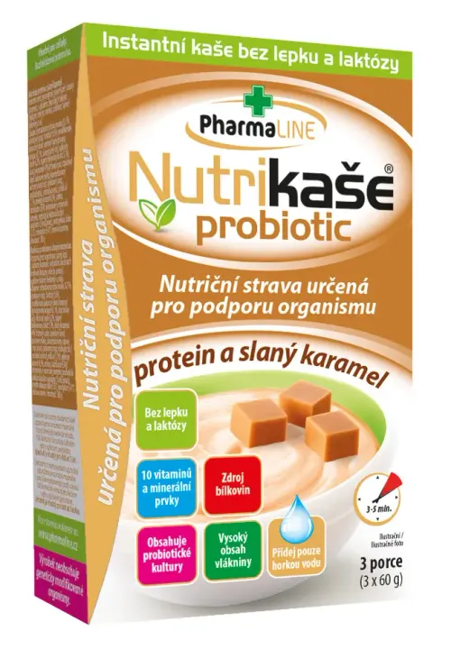 Nutrikaše probiotic protein a slaný karamel 3 x 60 g