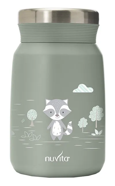 Nuvita Contenitore Termico in Acciaio Inox per Cibi liquidi e Solidi 500Ml Sage Green