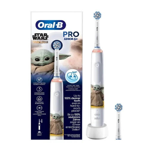 Oral-B Elektrische Tandenborstel Pro 3 Junior Yoda 1 Stuk + 1 Opzetborstel