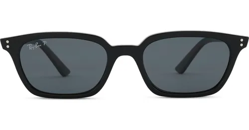 Ray-Ban Zaya RB4456 667781 53 - rektangulär solglasögon, unisex, svart, polariserade spegelglasögon