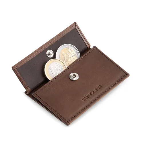 Slimpuro Coin Pocket con tarjeta de protección RFID para ZNAP Slim Wallets 8 y 12 con botón de presión