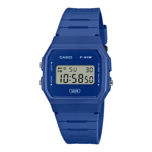 CASIO Timeless Collection Uhr F-91WB-2A1 | Blau, Hellblau