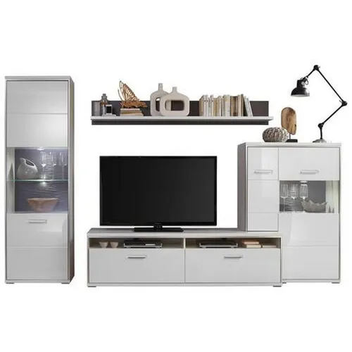 Livetastic OBÝVACÍ STĚNA, šedá, barvy stříbra, bílá